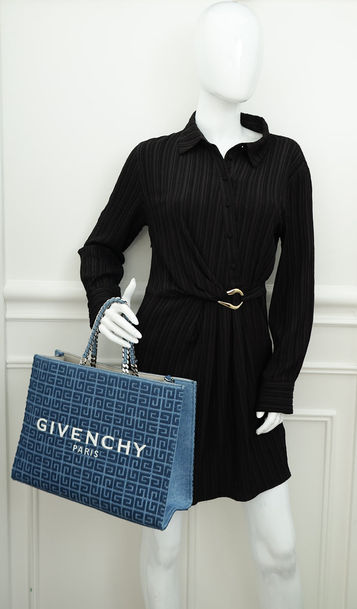 Givenchy Blue G Denim Tote Medium Bag-Givenchy-THE CLOSET