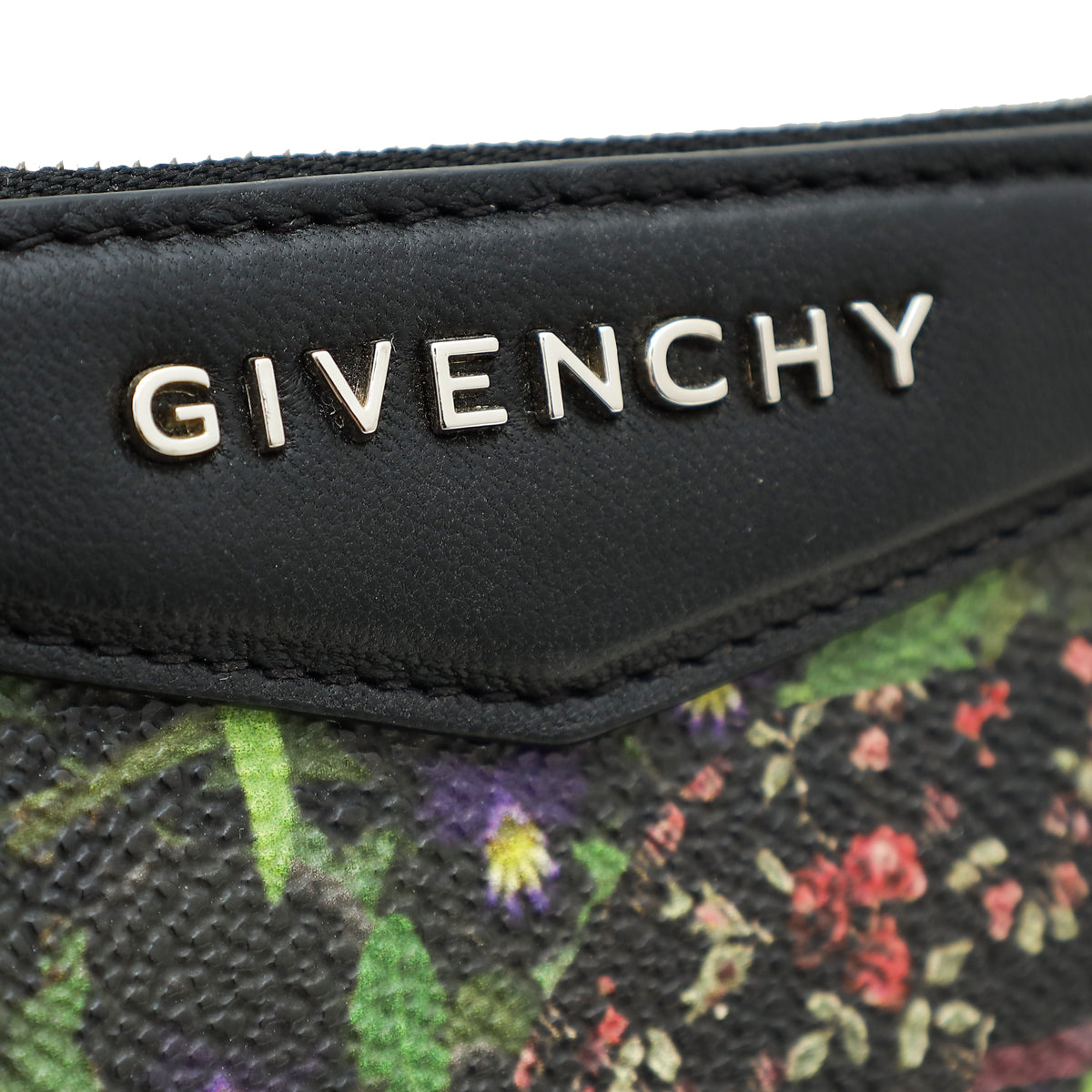 Givenchy Black Multicolor Floral Print Antigona Pouch