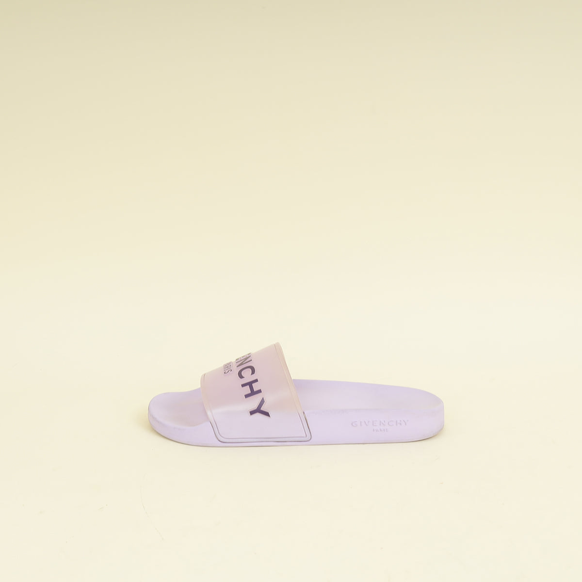 Givenchy Lilac Transparent Rubber Logo Slide Sandals 37