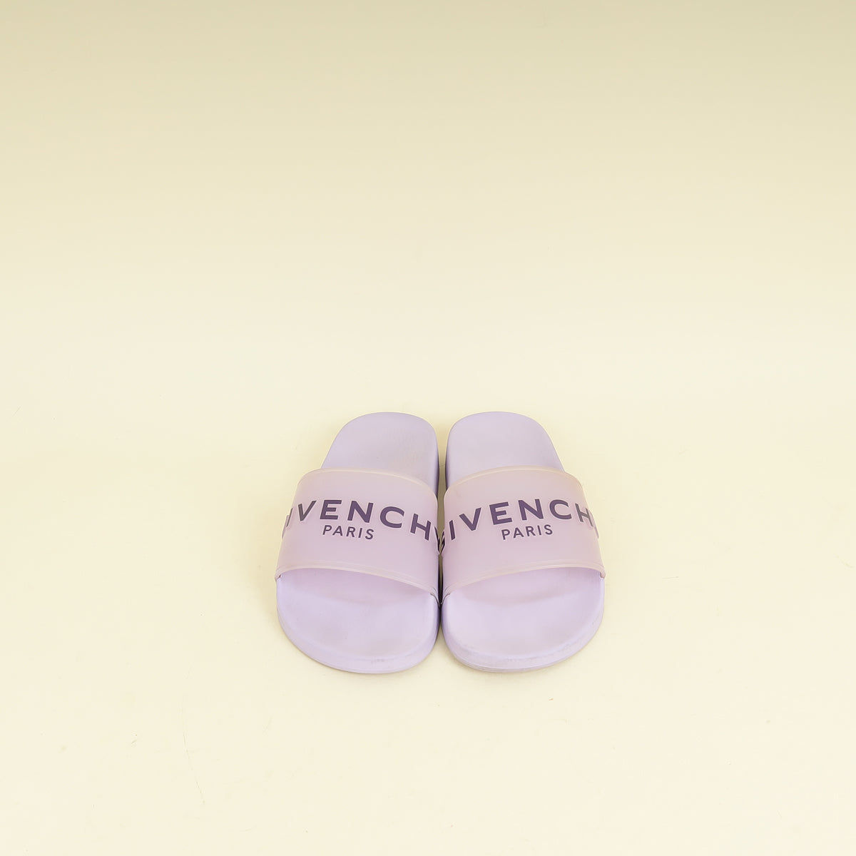 Givenchy Lilac Transparent Rubber Logo Slide Sandals 37