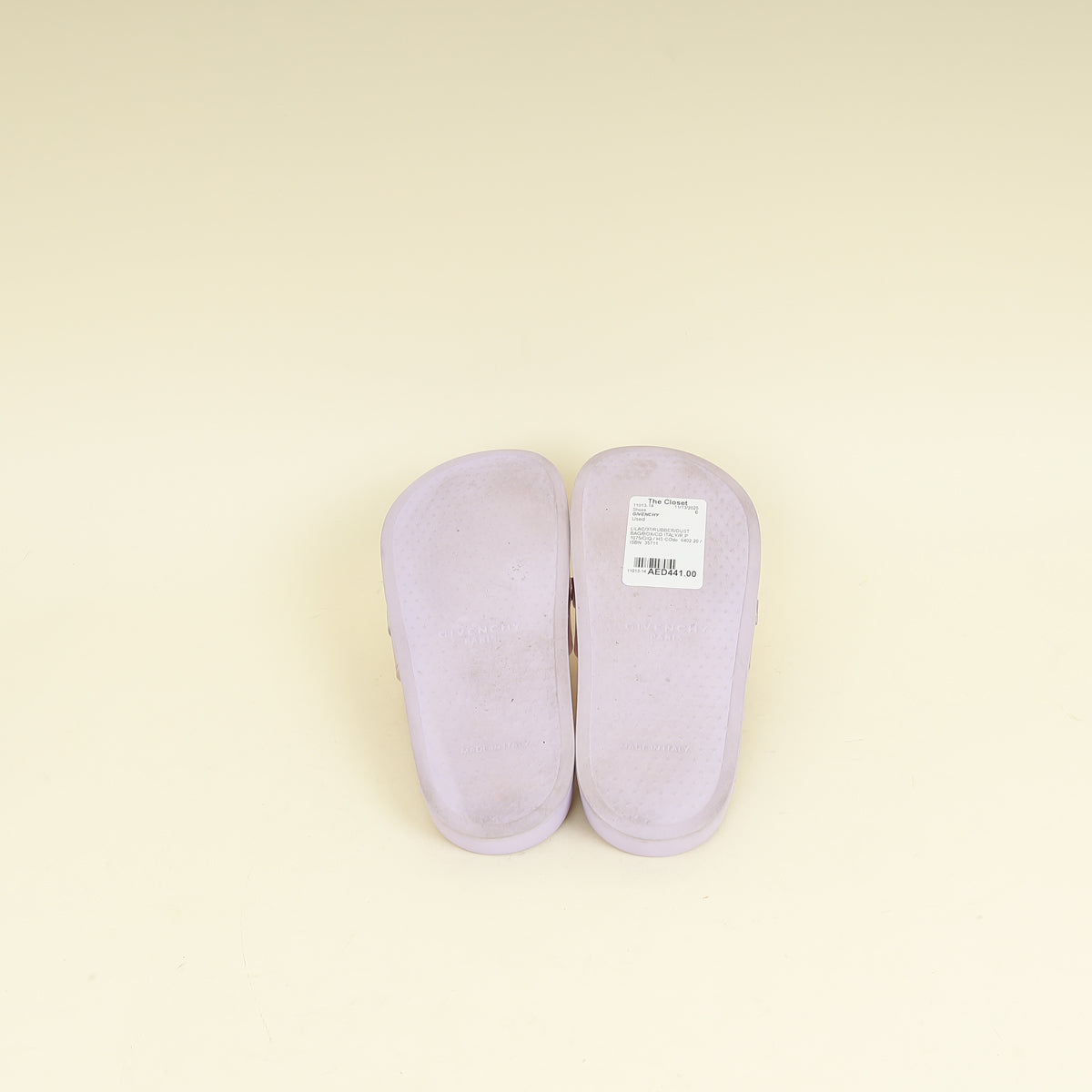 Givenchy Lilac Transparent Rubber Logo Slide Sandals 37