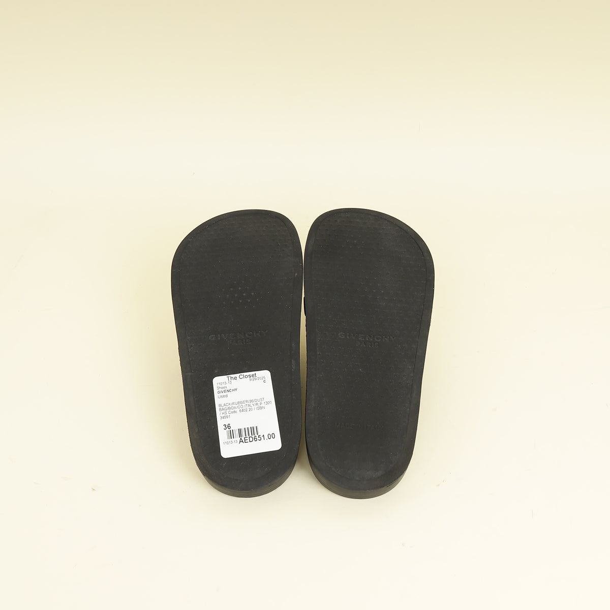 Givenchy Black Logo Slides 36