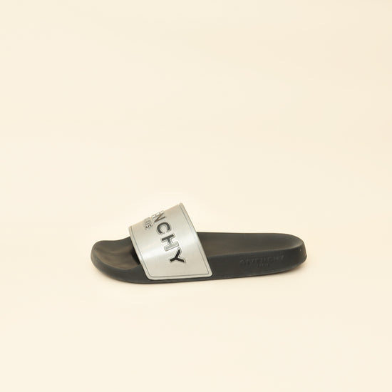 Givenchy Bicolor Logo Rubber Slides 36-Givenchy-THE CLOSET