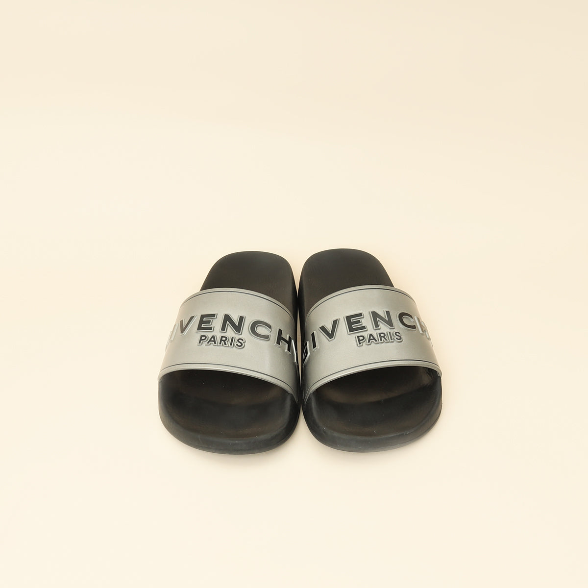 Givenchy Bicolor Logo Rubber Slides 36-Givenchy-THE CLOSET