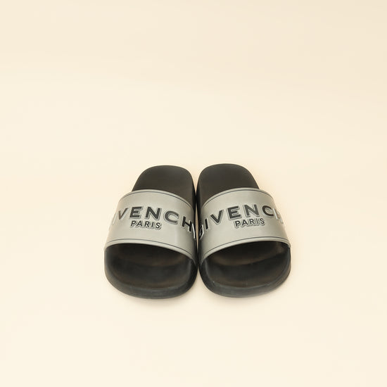 Givenchy Bicolor Logo Rubber Slides 36-Givenchy-THE CLOSET