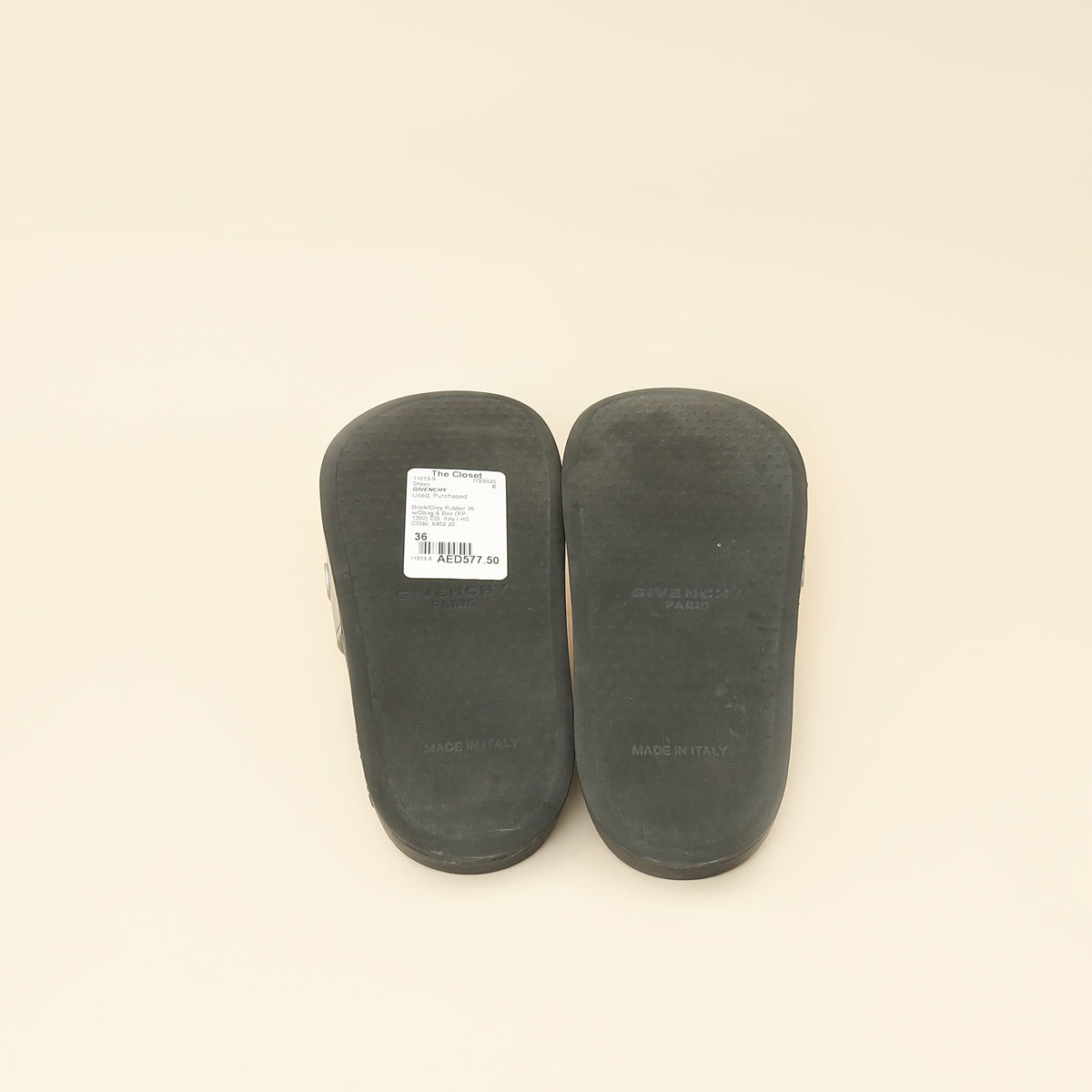 Givenchy Bicolor Logo Rubber Slides 36-Givenchy-THE CLOSET
