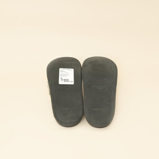 Givenchy Bicolor Logo Rubber Slides 36-Givenchy-THE CLOSET