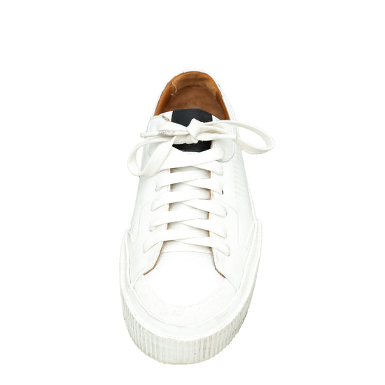 Givenchy White Lace Up Logo Print Sneakers 37