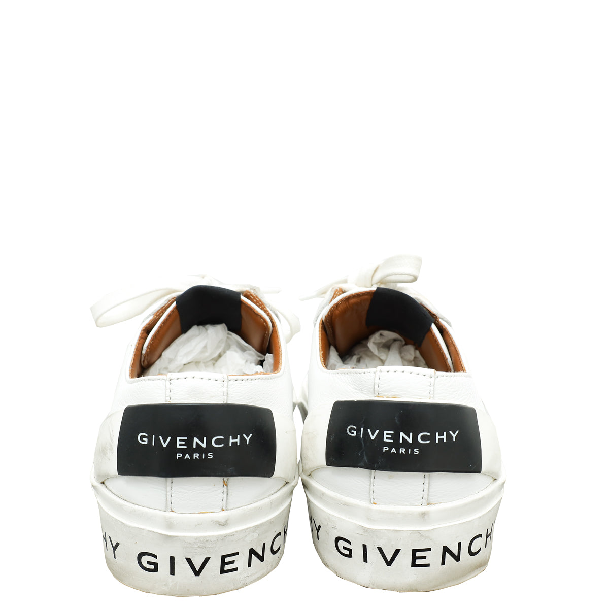 Givenchy White Lace Up Logo Print Sneakers 37