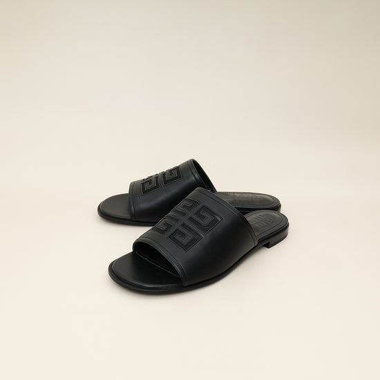 Givenchy Black 4G Flat Slide Sandal 38