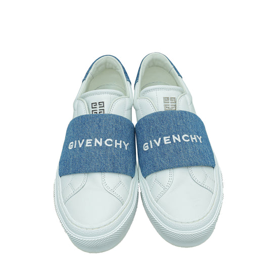Givenchy Bicolor City Sport Denim Strap Slip on Sneaker 38