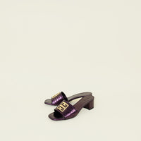 Givenchy Metallic Violet 4G Embossed Mules 39
