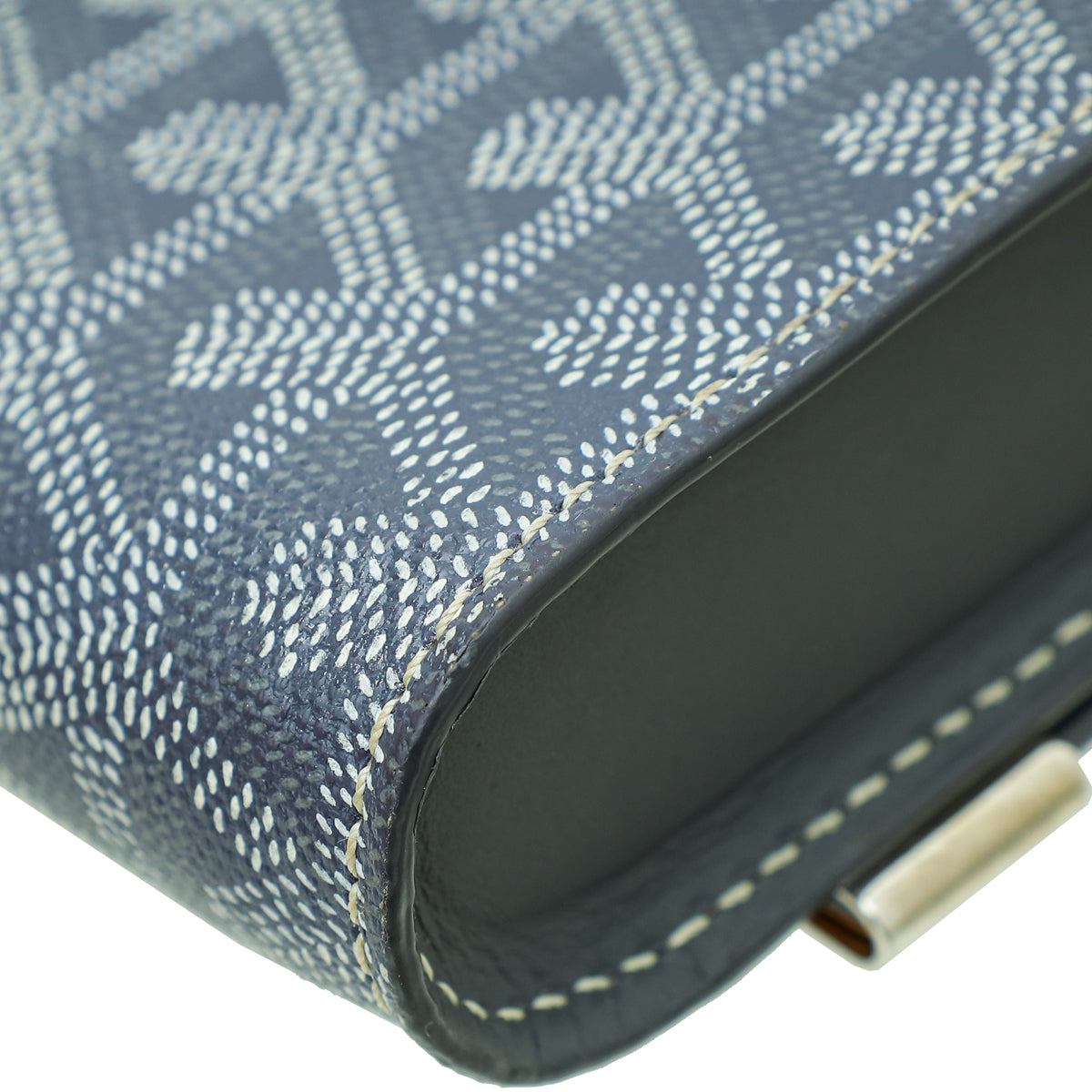 Goyard Grey Goyardine Monte Carlo Bois Clutch With Strap