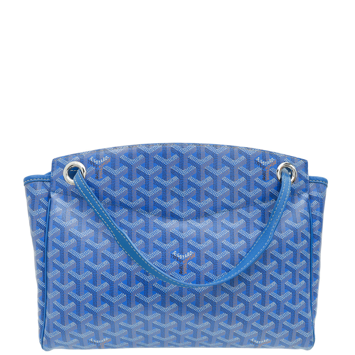 Goyard Blue Goyardine Rouette Souple Tote Bag