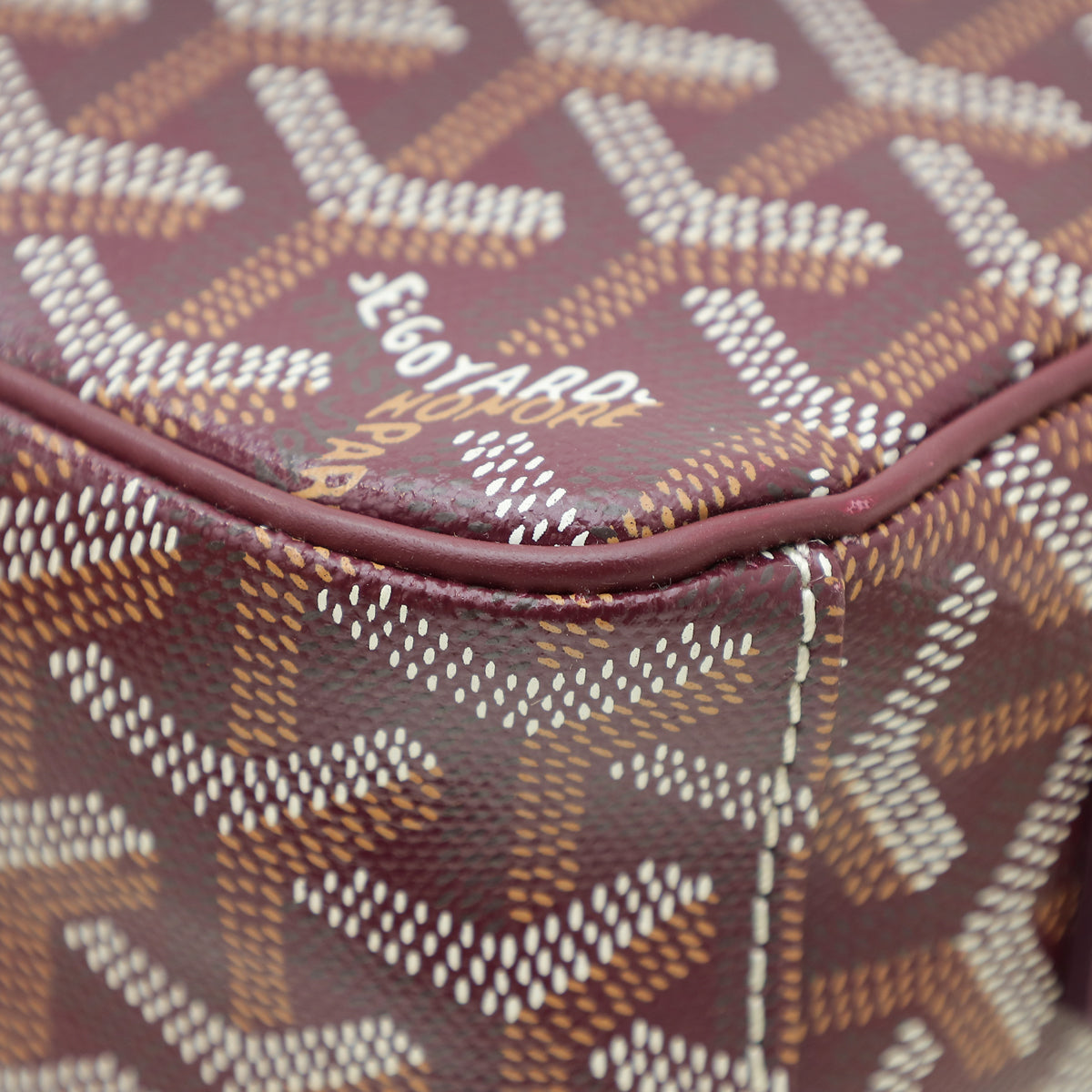 Goyard Burgundy Goyardine Cap-Vert PM Bag