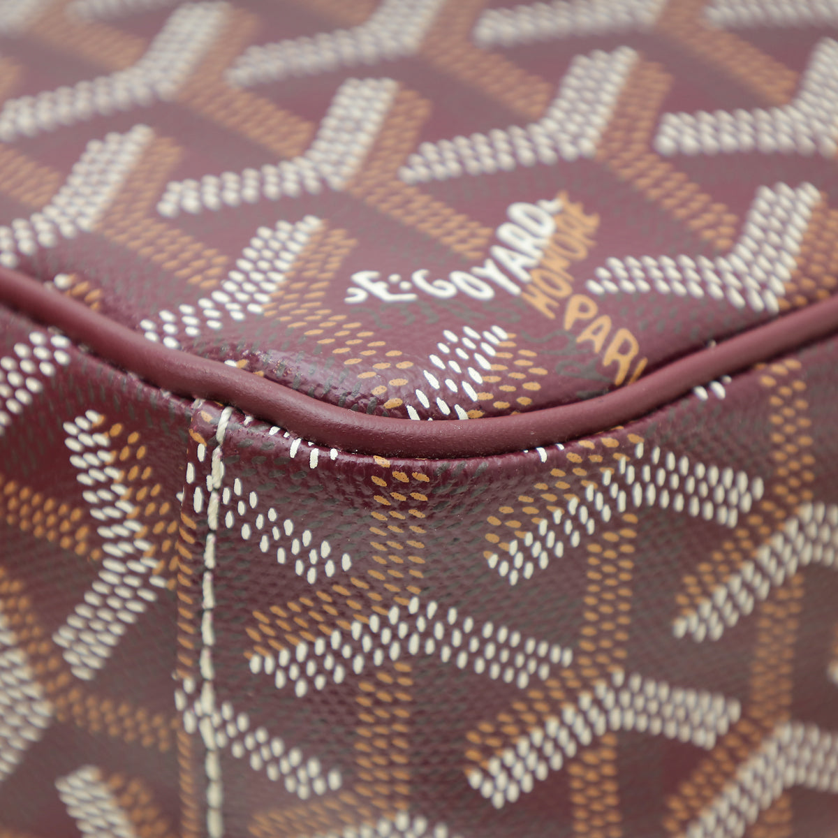 Goyard Burgundy Goyardine Cap-Vert PM Bag