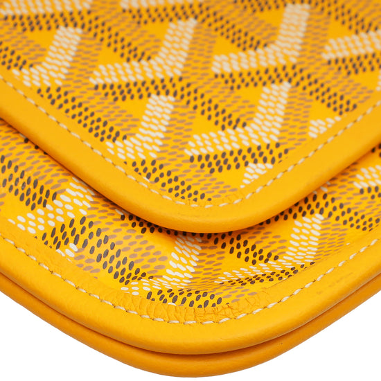 Goyard Yellow Goyardine Plumet Wallet Clutch