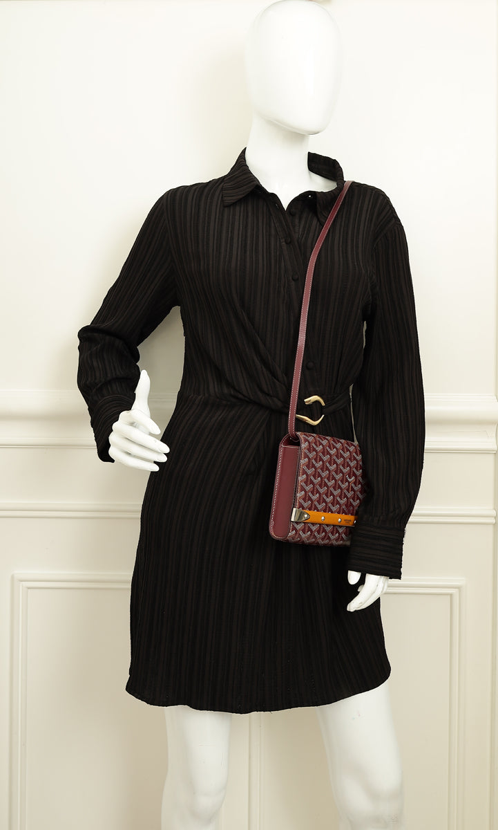 Goyard Burgundy Goyardine Monte Carlo PM Strap Clutch Bag-Goyard-THE CLOSET