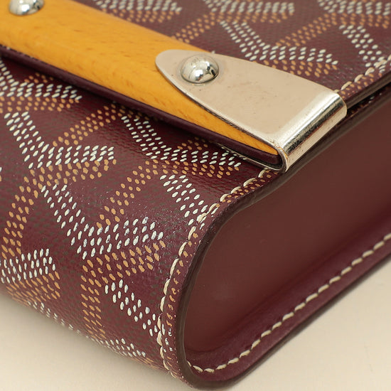 Goyard Burgundy Goyardine Monte Carlo PM Strap Clutch Bag-Goyard-THE CLOSET