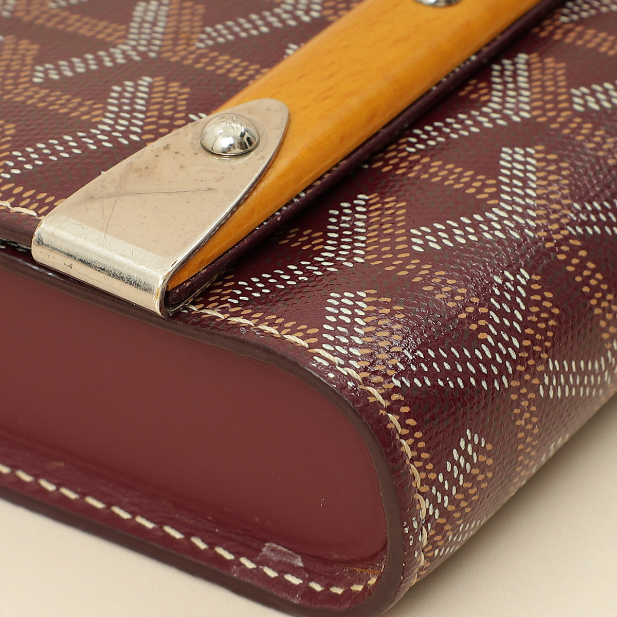 Goyard Burgundy Goyardine Monte Carlo PM Strap Clutch Bag-Goyard-THE CLOSET