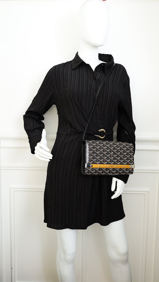 Goyard Black Goyardine Monte Carlo PM Clutch