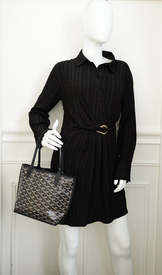 Goyard Black Goyardine Mini Anjou Reversible Bag