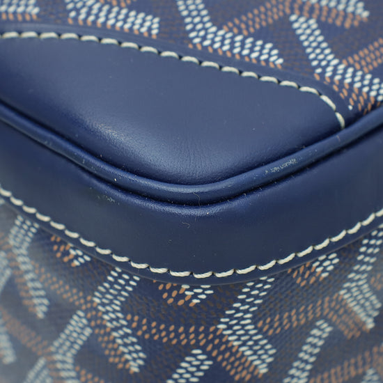 Goyard Navy Blue Goyardine Saint Martin Bag