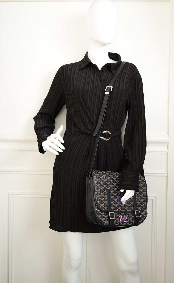 Goyard Black Goyardine MM Belvedere Messenger Bag