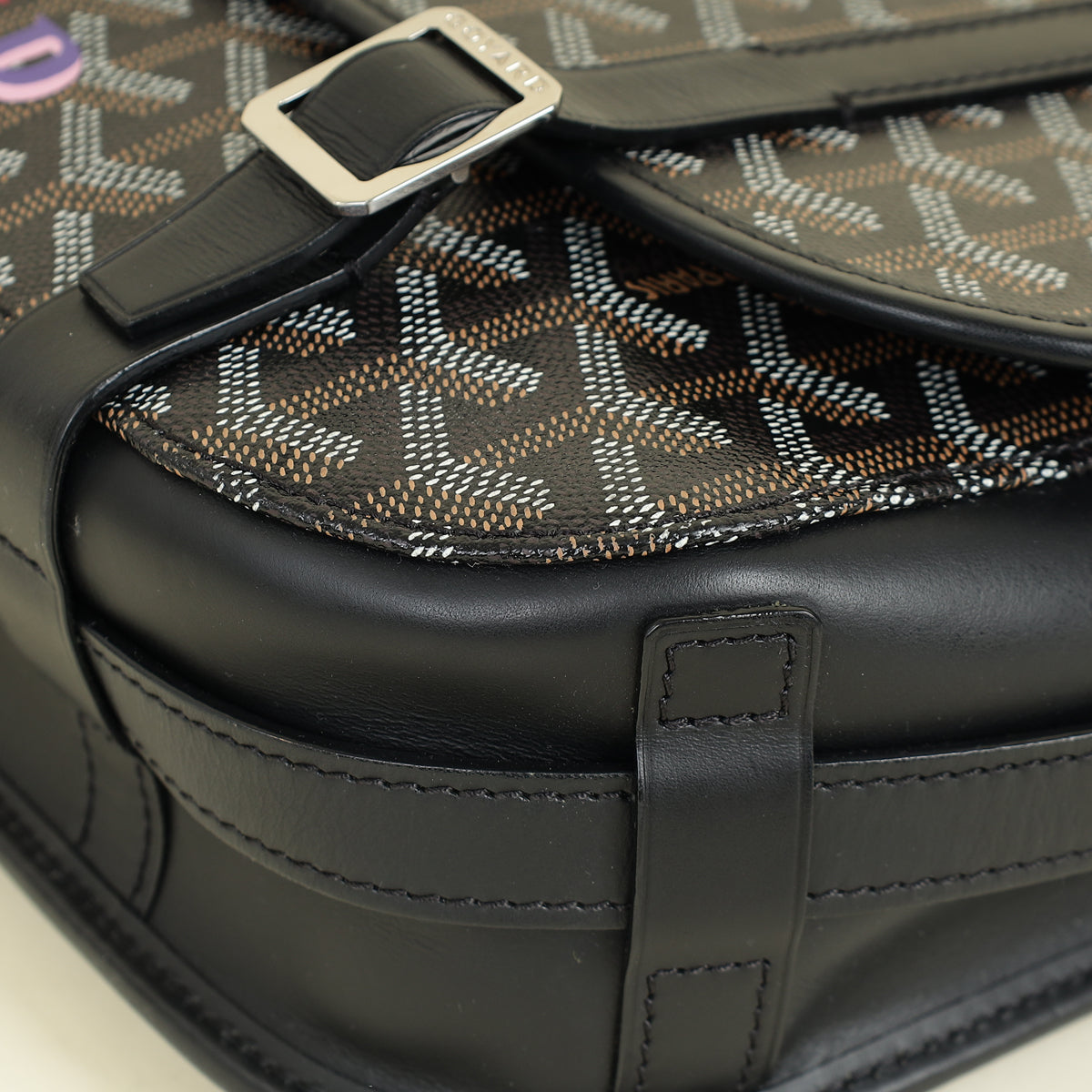Goyard Black Goyardine MM Belvedere Messenger Bag