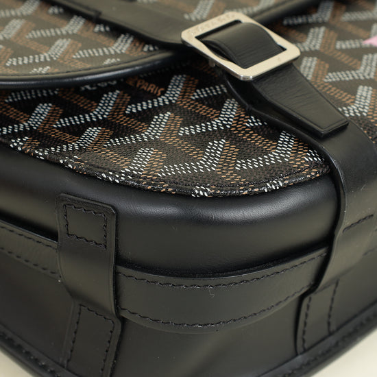 Goyard Black Goyardine MM Belvedere Messenger Bag