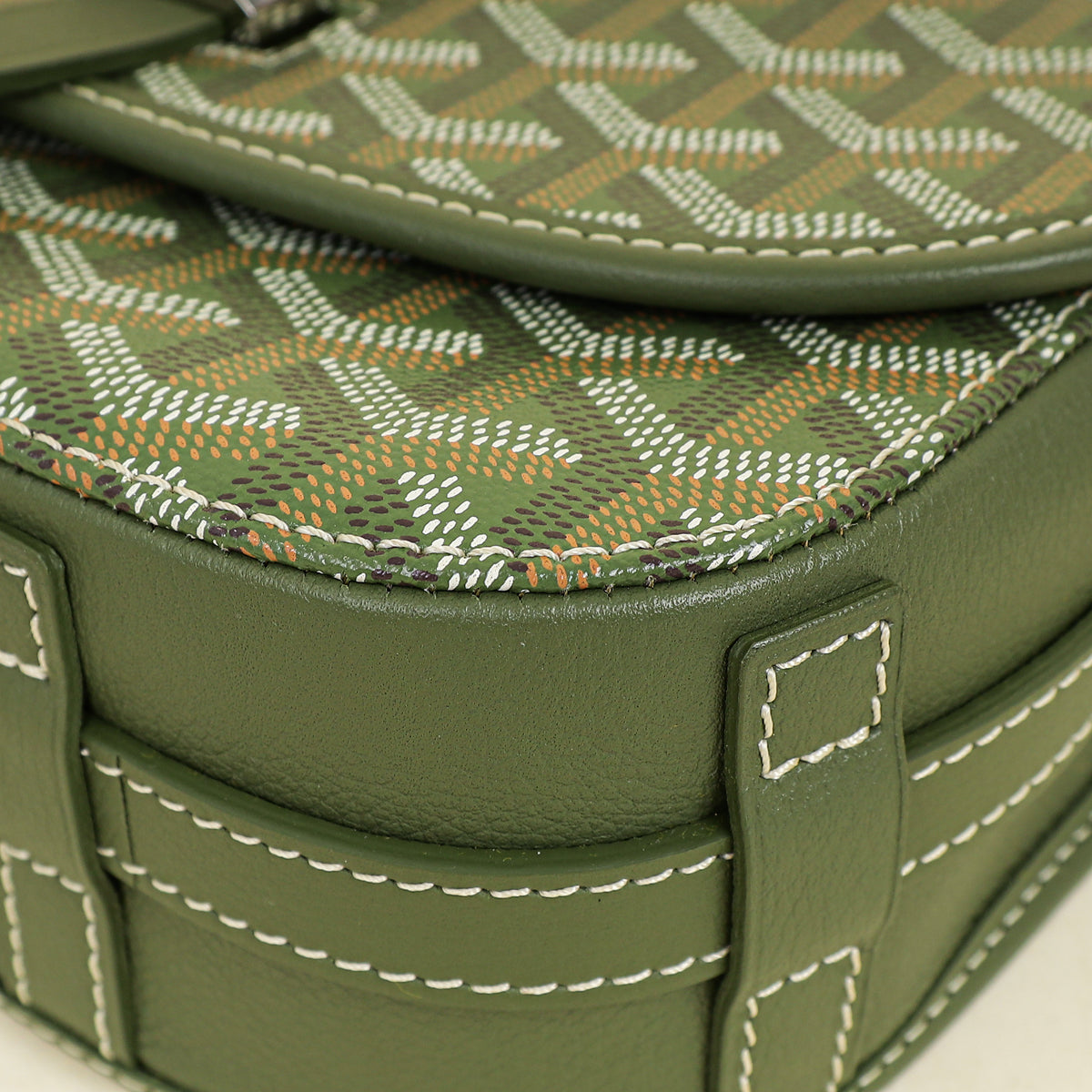 Goyard Khaki Goyardine Belvedere PM Messenger Bag