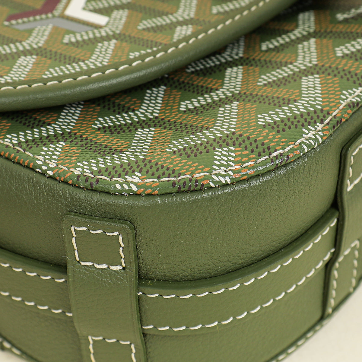Goyard Khaki Goyardine Belvedere PM Messenger Bag