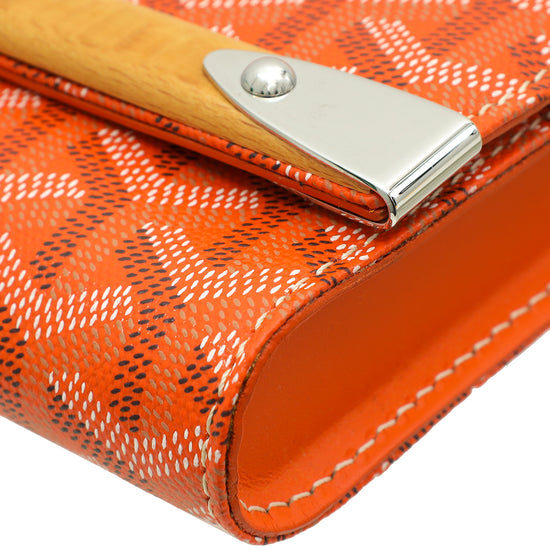 Goyard Orange Goyardine Monte Carlo Clutch