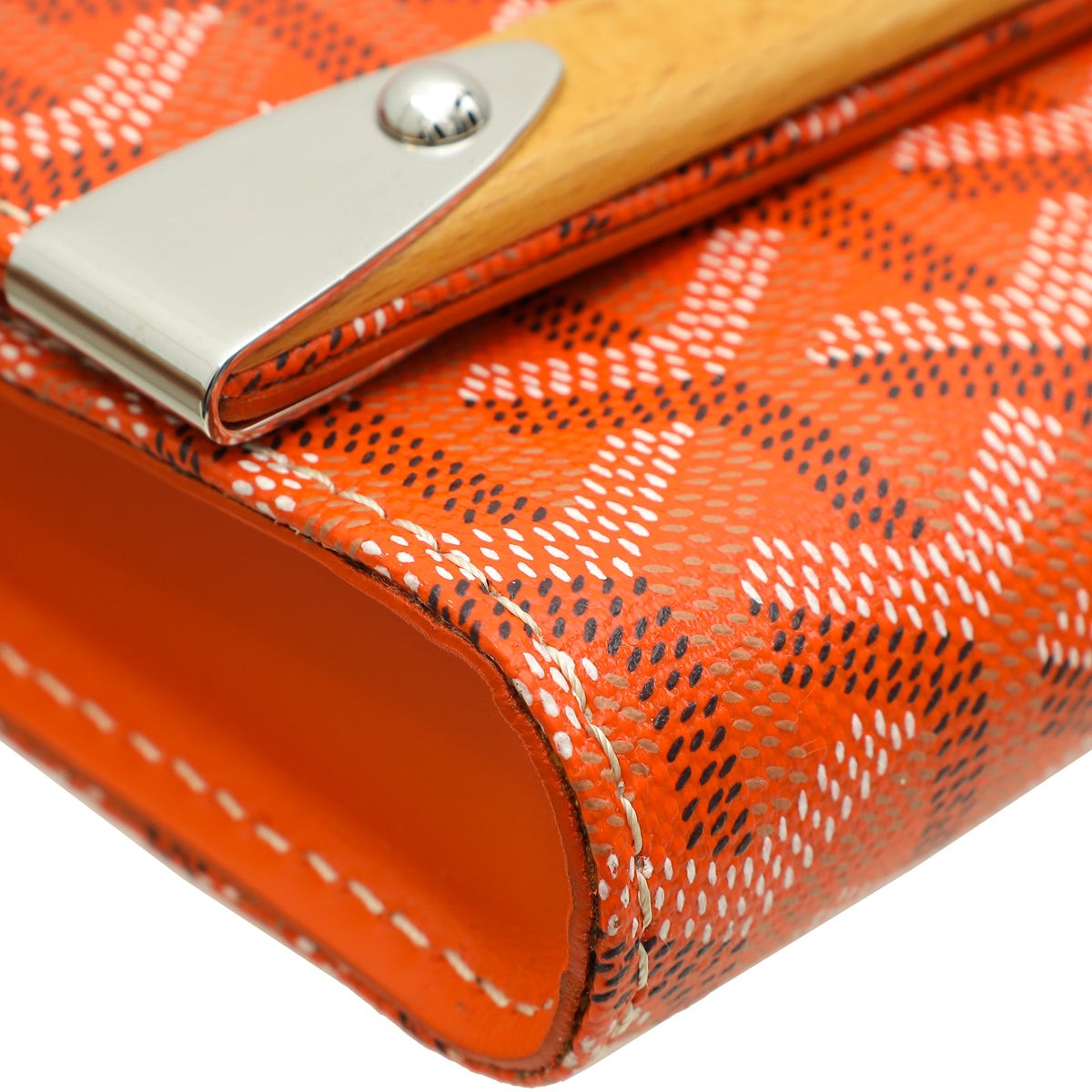 Goyard Orange Goyardine Monte Carlo Clutch