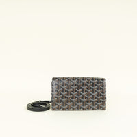 Goyard Black Goyardine Continental Wallet W/ Strap