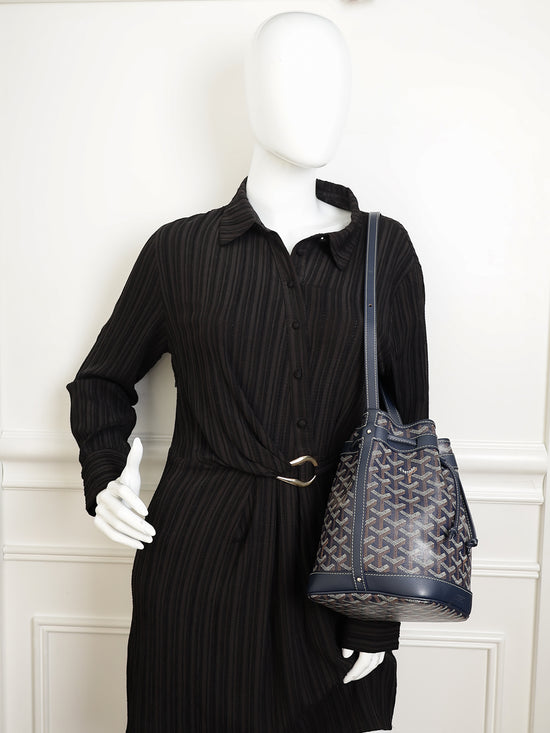Goyard Navy Blue Goyardine Petit Flot Bucket Bag-Goyard-THE CLOSET