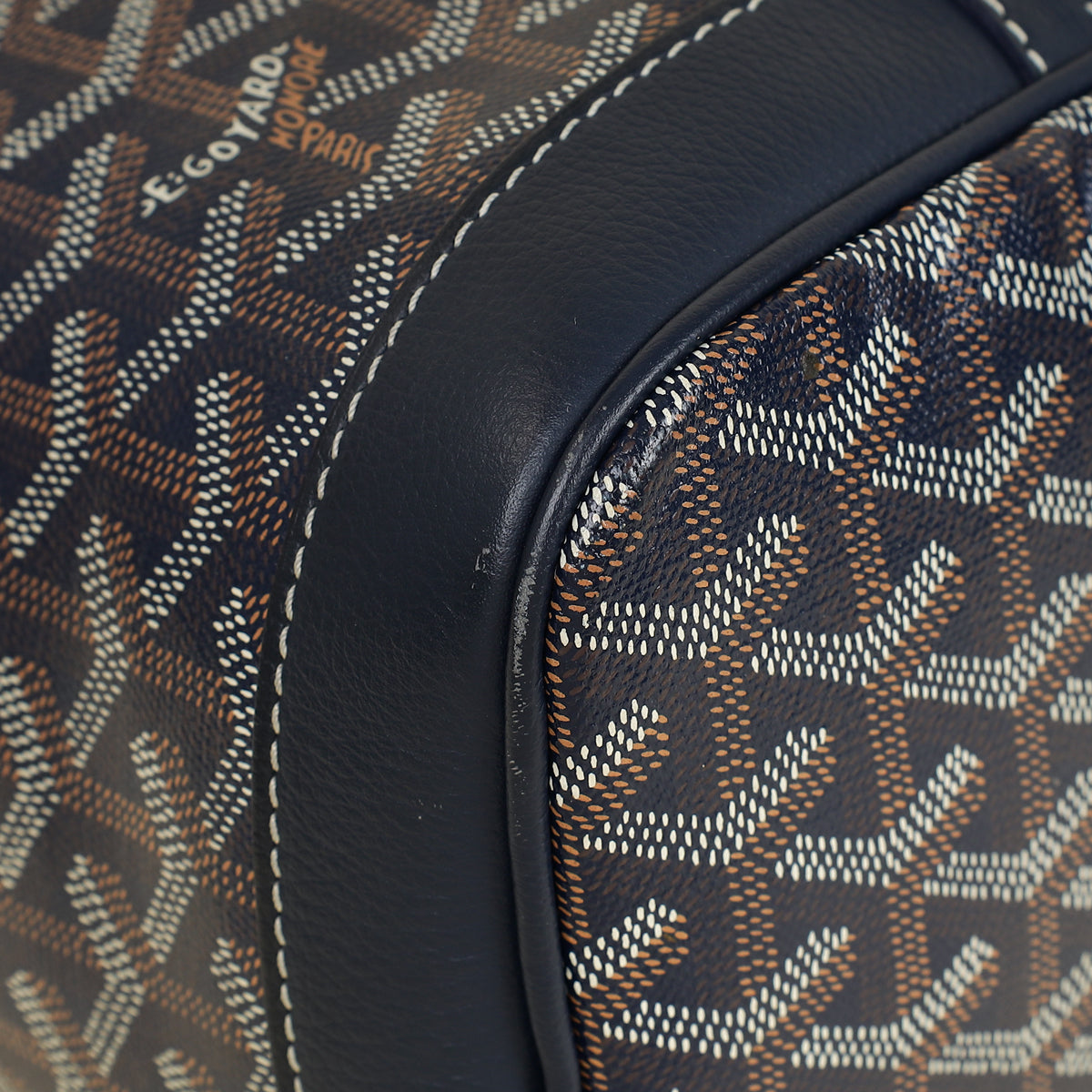 Goyard Navy Blue Goyardine Petit Flot Bucket Bag-Goyard-THE CLOSET