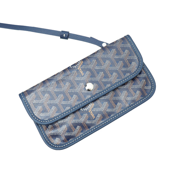 Goyard Navy Blue Goyardine Saint Louis PM Bag