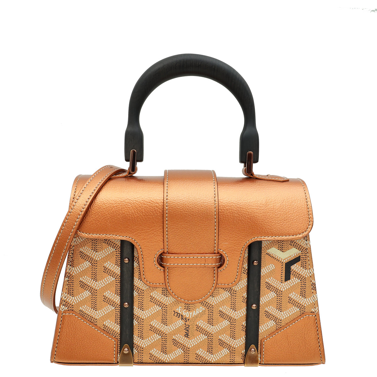 Goyard Metallic Rose Gold Goyardine Precious Metal Saigon Structure Mini Bag-Goyard-THE CLOSET