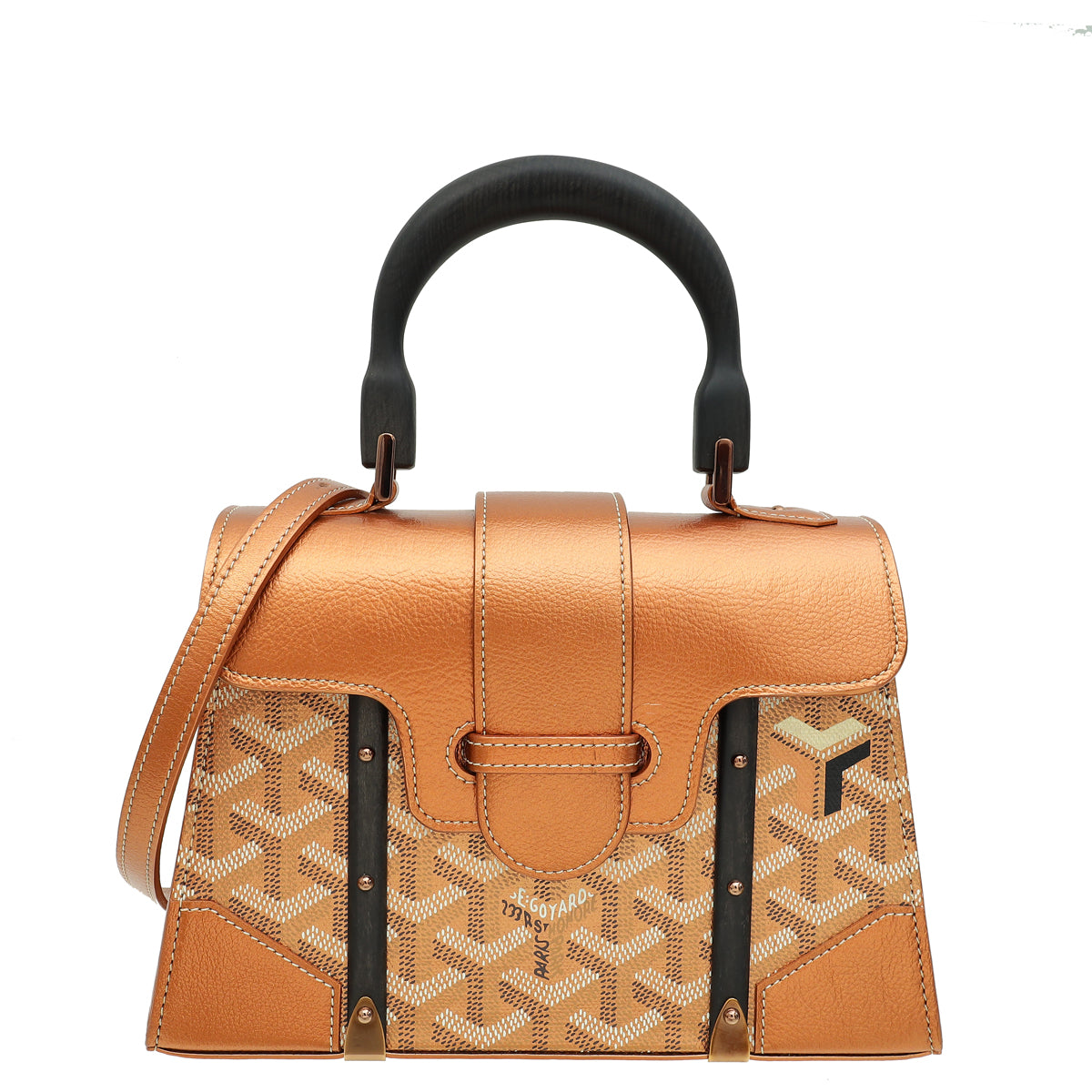 Goyard Metallic Rose Gold Goyardine Precious Metal Saigon Structure Mini Bag