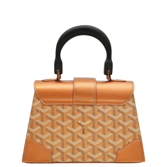 Goyard Metallic Rose Gold Goyardine Precious Metal Saigon Structure Mini Bag