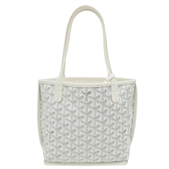 Goyard White Goyardine Anjou Mini Reversible Bag