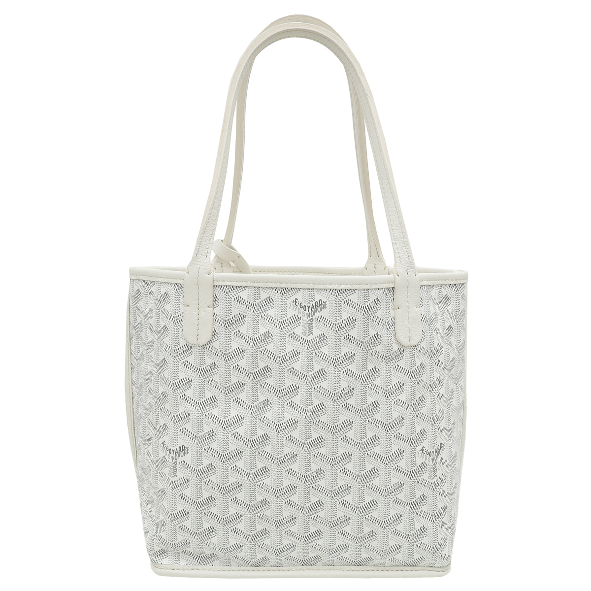 Goyard White Goyardine Anjou Mini Reversible Bag