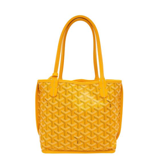 Goyard Yellow Goyardine Anjou Mini Reversible Bag