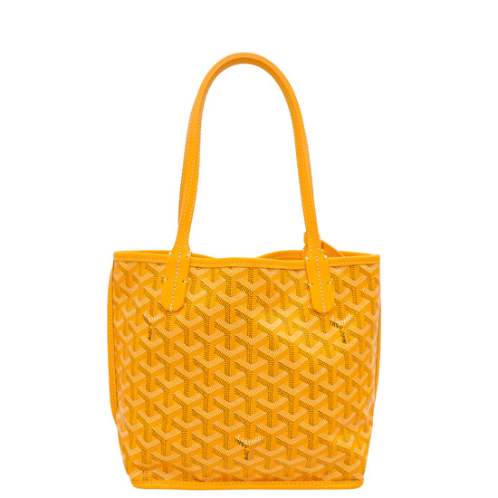 Goyard Yellow Goyardine Anjou Mini Reversible Bag