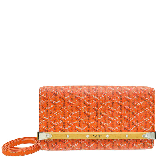 Goyard Orange Goyardine Monte Carlo PM Clutch