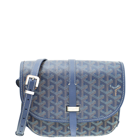 Goyard Navy Blue Goyardine Belvedere II PM Bag