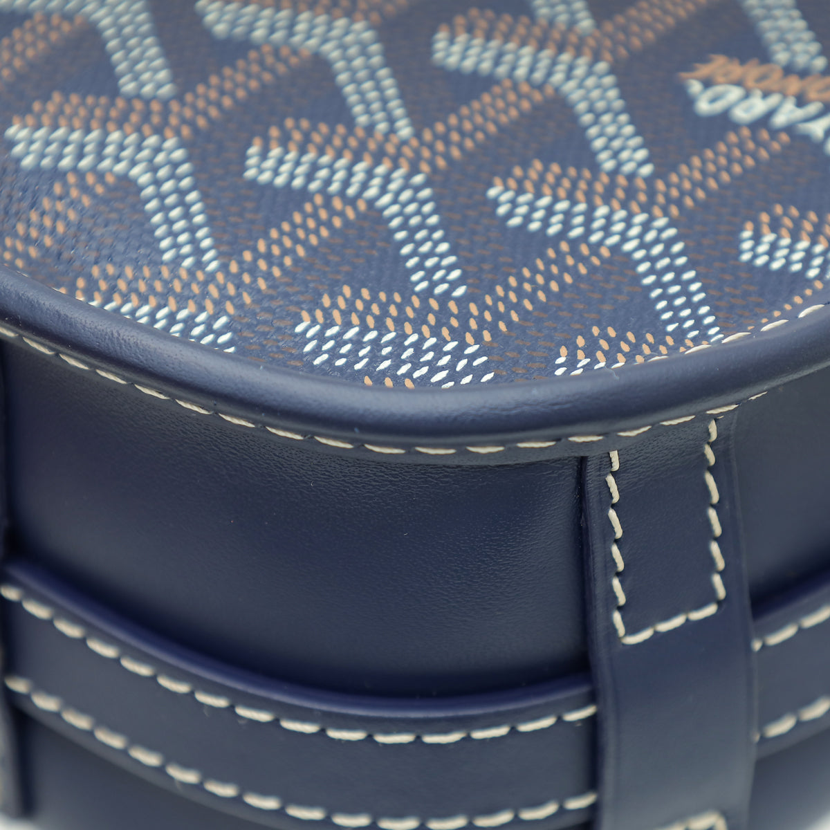 Goyard Navy Blue Goyardine Belvedere II PM Bag