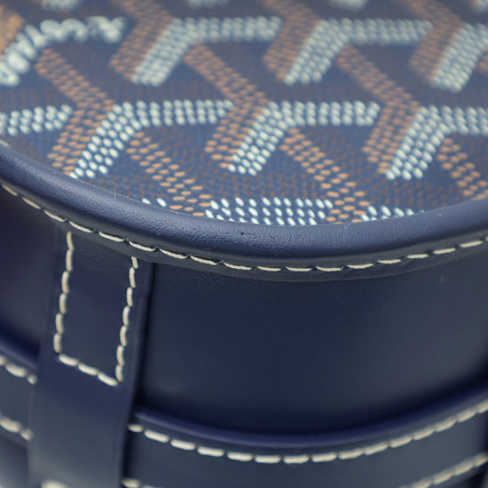 Goyard Navy Blue Goyardine Belvedere II PM Bag