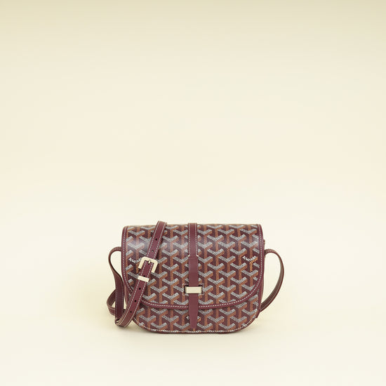 Goyard Burgundy Goyardine Belvedere PM Messenger Bag